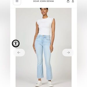 DEAR JOHN DENIM Jeanne Flare-Cropped Women's Jeans in Misty Blue Wash